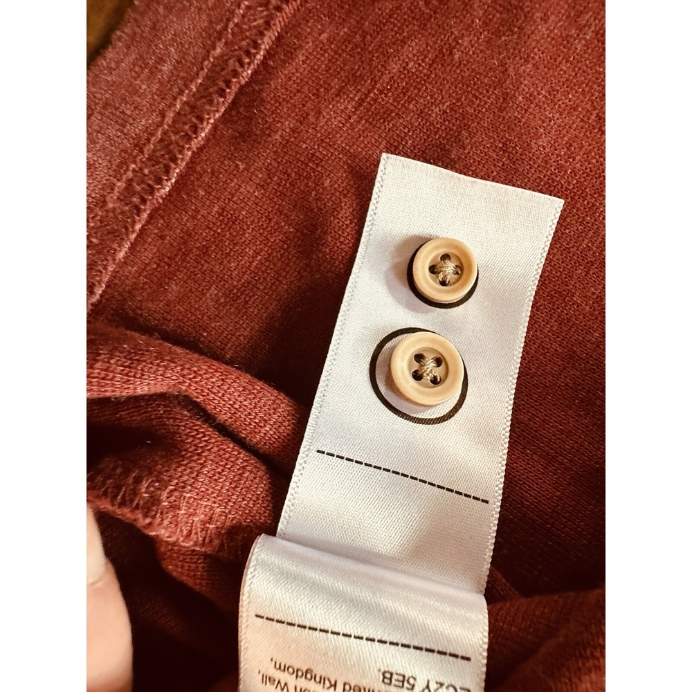 UNTUCKIT Sweater Mens Maroon Matthieu Pullover Henley Fleece Large - Picture 8 of 11